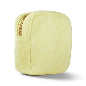 Terry Cloth Palm Tree Embossed Mini Square Pouch Stoney Clover Lane Light Yellow